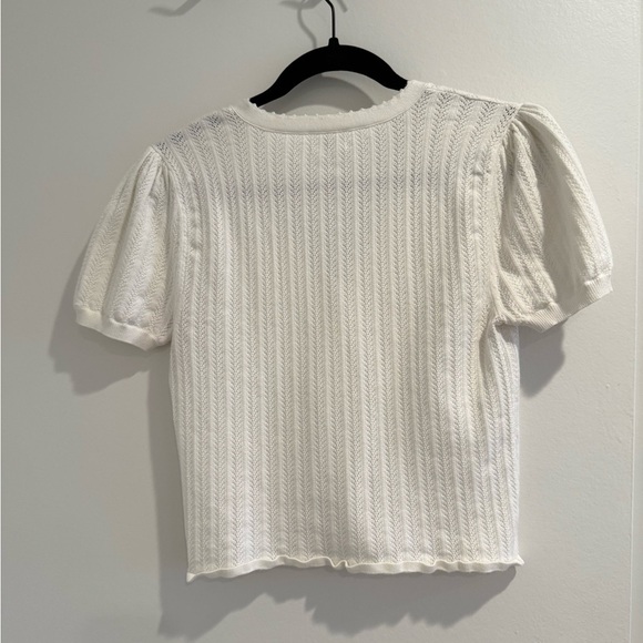 White Button-Up Knit Top - Picture 2 of 4